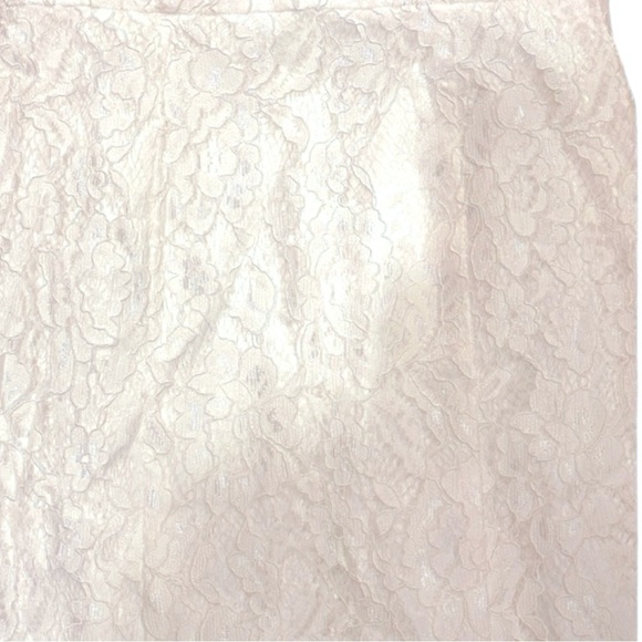 Off-Shoulder Feather-Trim Lace Dress, Aidan Mattox Women White NWT Size 2 - Picture 10 of 10